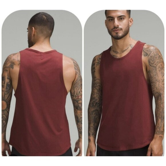 Lululemon Men’s License To Train Tank Top Red Merlot Small EUC - Picture 1 of 5